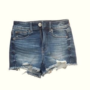 American Eagle Hi Rise Shortie Jean Shorts Size 00